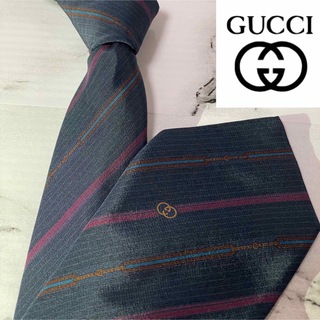 グッチ(Gucci)の 【美品シルク100】gucci グッチ　高級ネクタイGGマーク　イタリア製(ネクタイ)