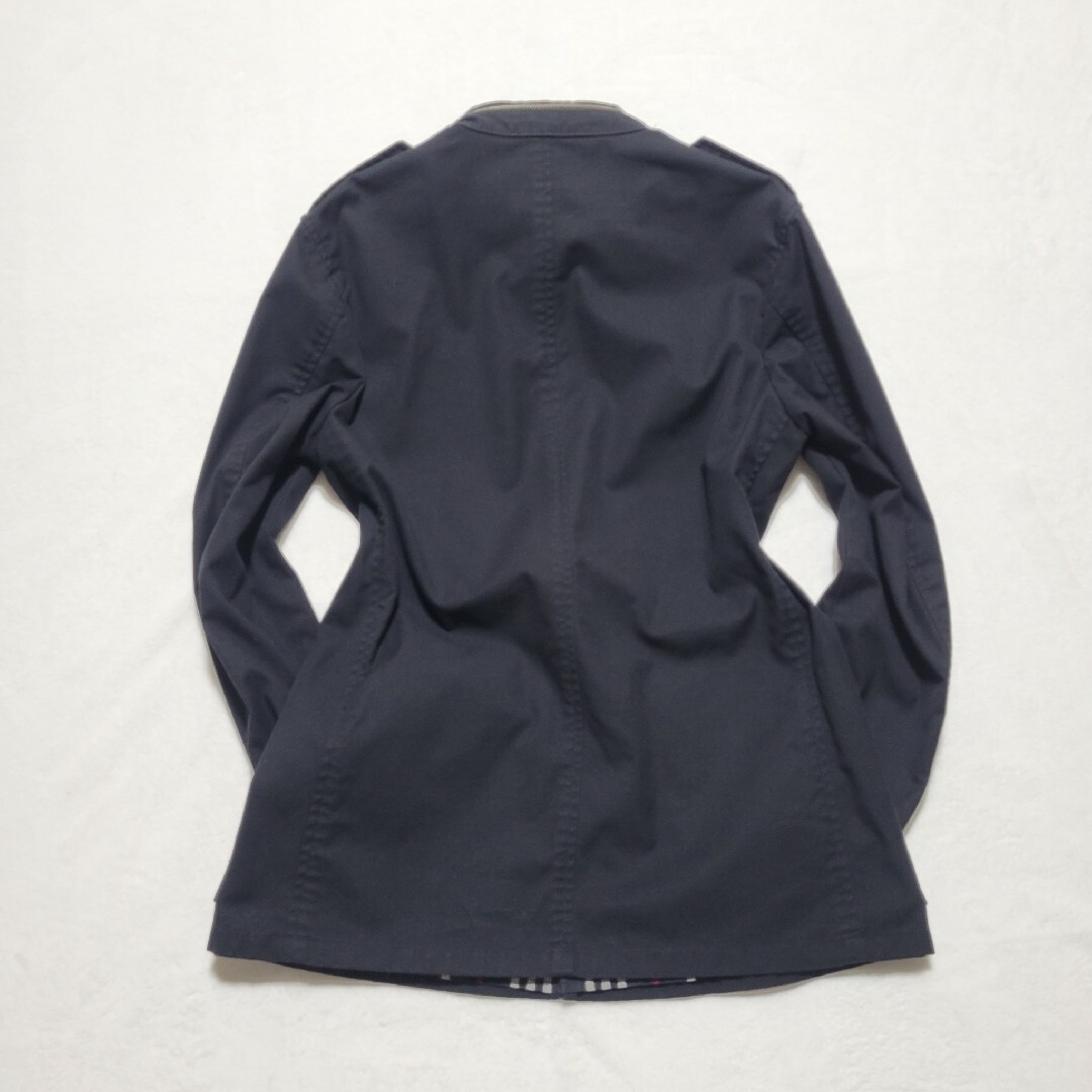 【良品】バーバリーブラックレーベル ミリタリージャケット ノバチェック 黒 L