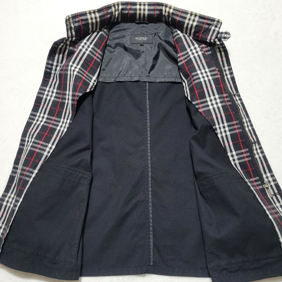 【良品】バーバリーブラックレーベル ミリタリージャケット ノバチェック 黒 L