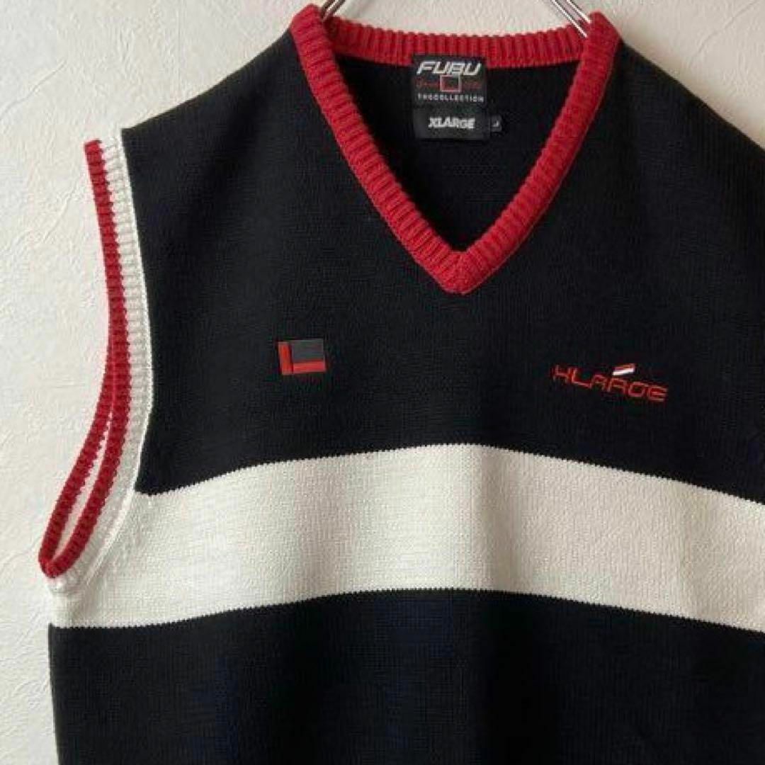 FUBU - 【希少コラボ】X-LARGE FUBU ニットベスト古着ワンポイント刺繍