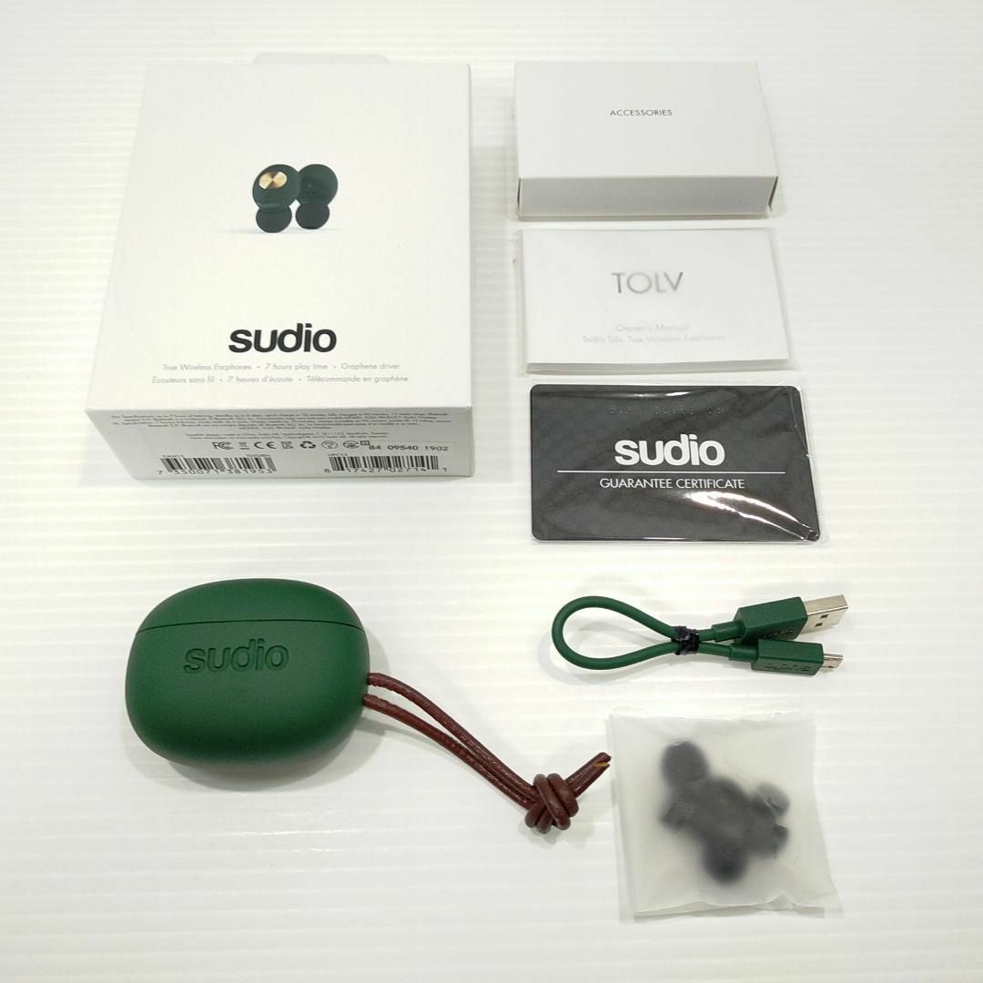 575美品 Sudio 完全ワイヤレスイヤフォン TOLV Green SD-0045