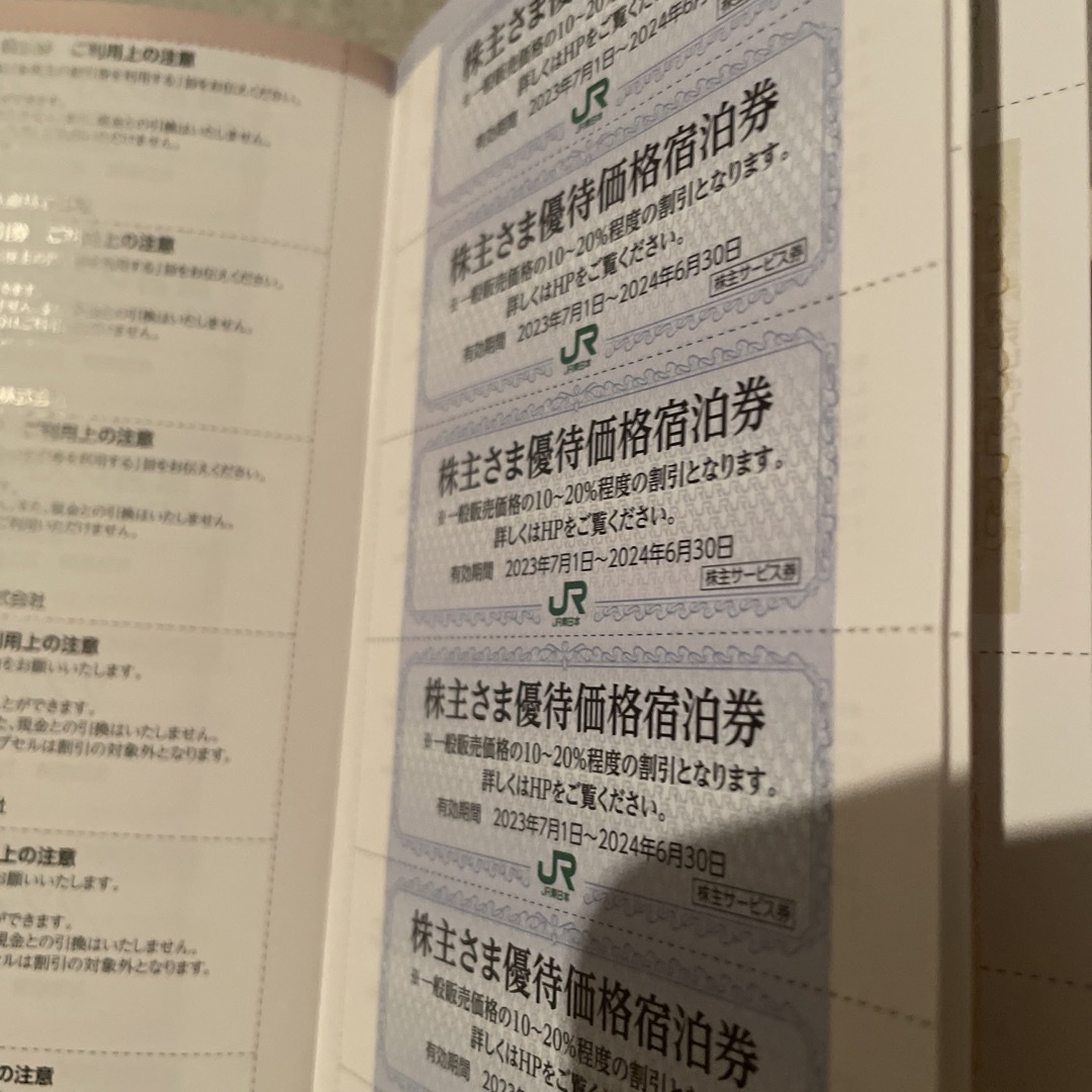 JR(ジェイアール)のjr東日本・株主優待割引券4割引　3枚 チケットの乗車券/交通券(鉄道乗車券)の商品写真