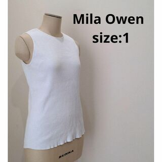 ミラオーウェン(Mila Owen)のミラオーウェン Mila Owen リブ ノースリーブ ホワイト 1 レディース(Tシャツ(半袖/袖なし))