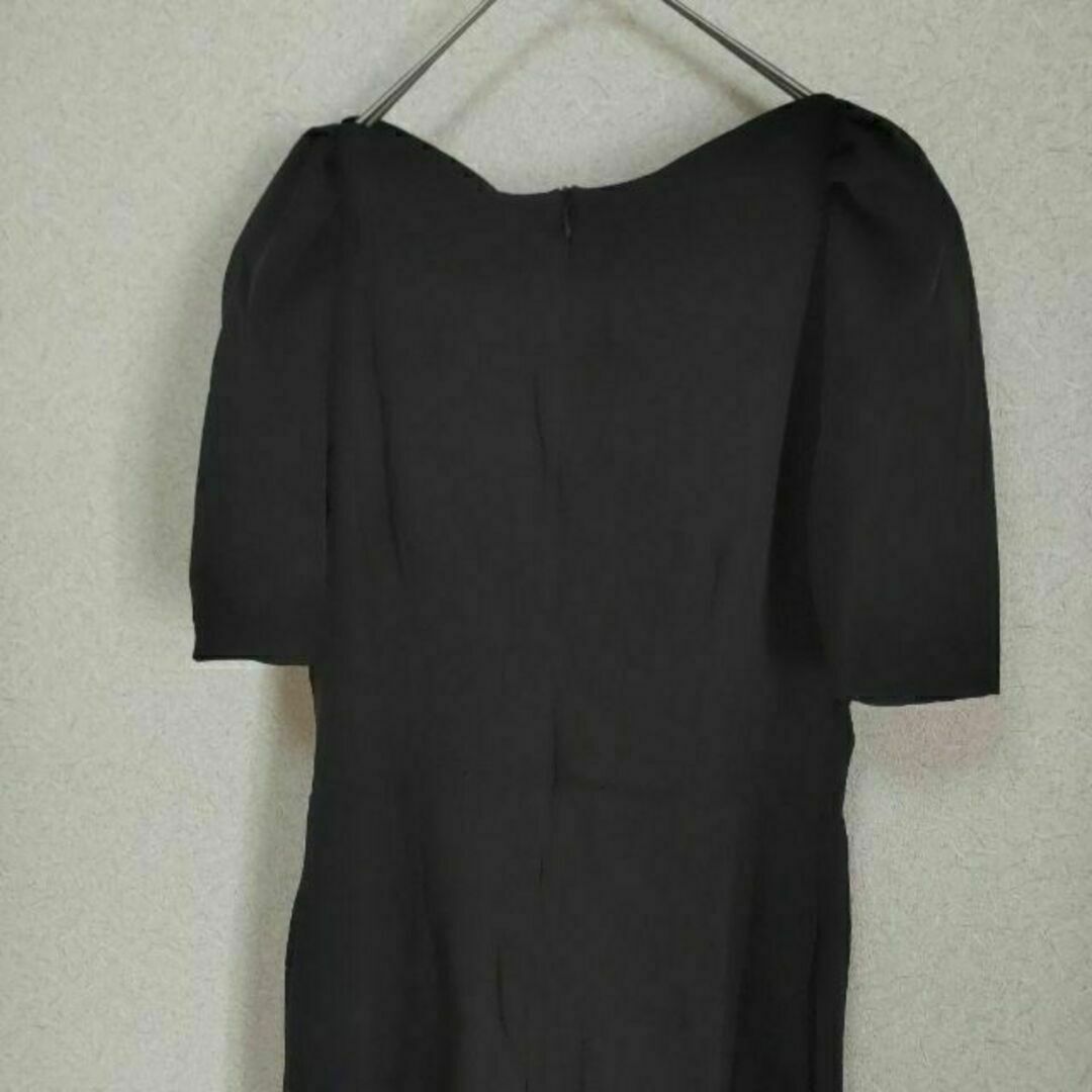 レディース　ワンピース　ドレス　新品　黒　M〜L　フォーマル　シンプル　無地 レディースのフォーマル/ドレス(ロングドレス)の商品写真