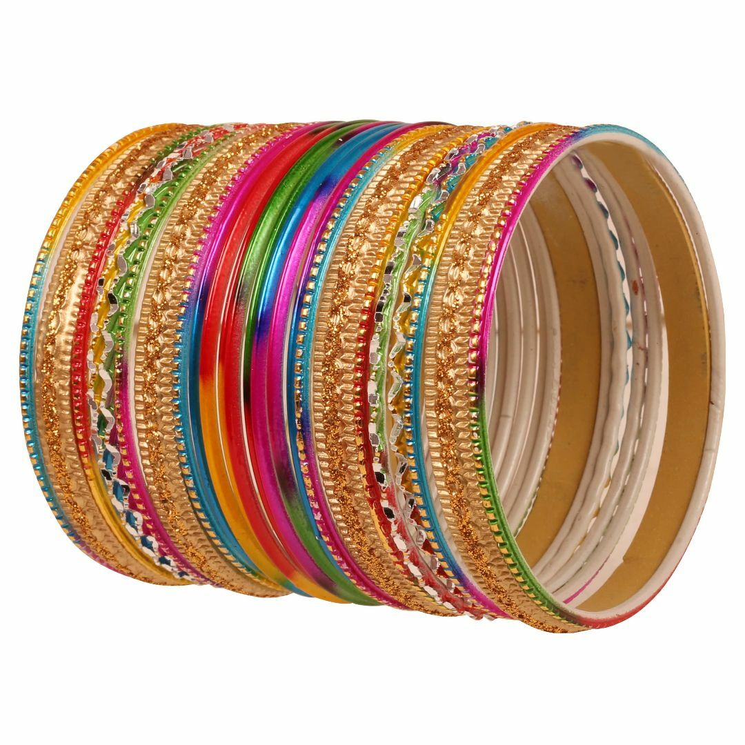 試金石ゴージャスなRainbow Bangle Collection。インドのボ