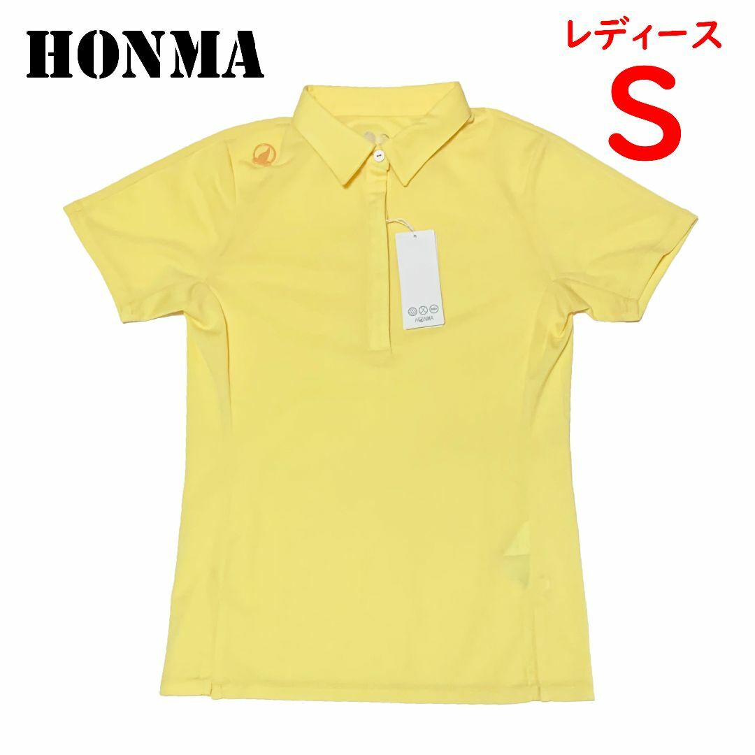 本間ゴルフ(ホンマゴルフ)の＜新品＞レディースSサイズ　本間ゴルフ　HONMA　半袖　ポロシャツ　イエロー レディースのトップス(ポロシャツ)の商品写真