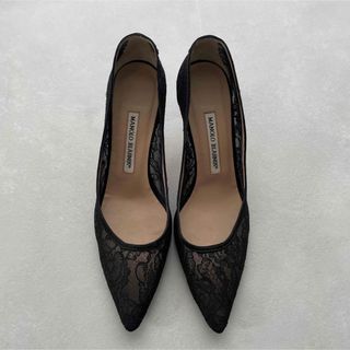 マノロブラニク(MANOLO BLAHNIK)のマノロブラニク ヴァレンナ 黒 レース(ハイヒール/パンプス)