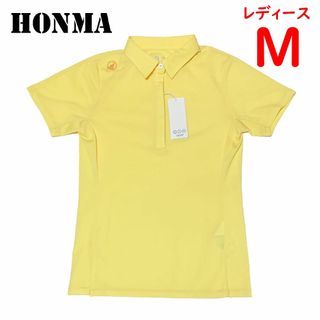 シェラデザイン(SIERRA DESIGNS)の＜新品＞レディースMサイズ　本間ゴルフ　HONMA　半袖　ポロシャツ　イエロー(ポロシャツ)