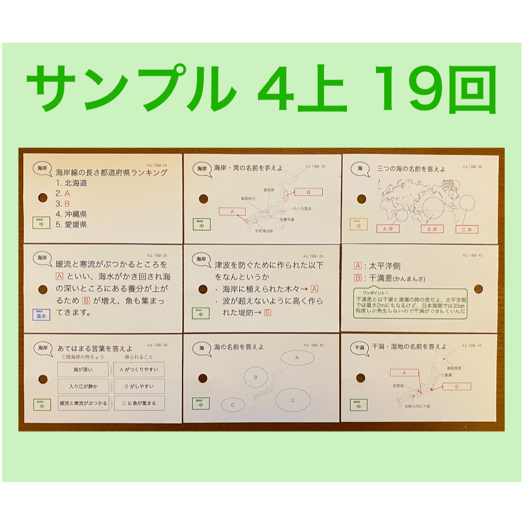 待望の再入荷! 中学受験【4年上 社会・理科18-19回】 暗記カード 予習