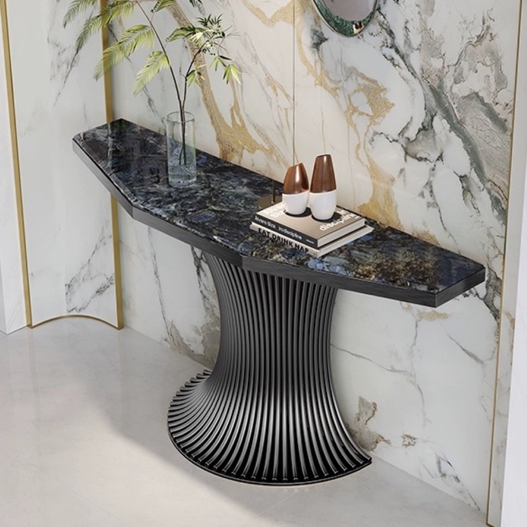ステンレス鋼製高級サイドテーブル コンソールテーブル 玄関テーブル 花台 電話台写真通り材質