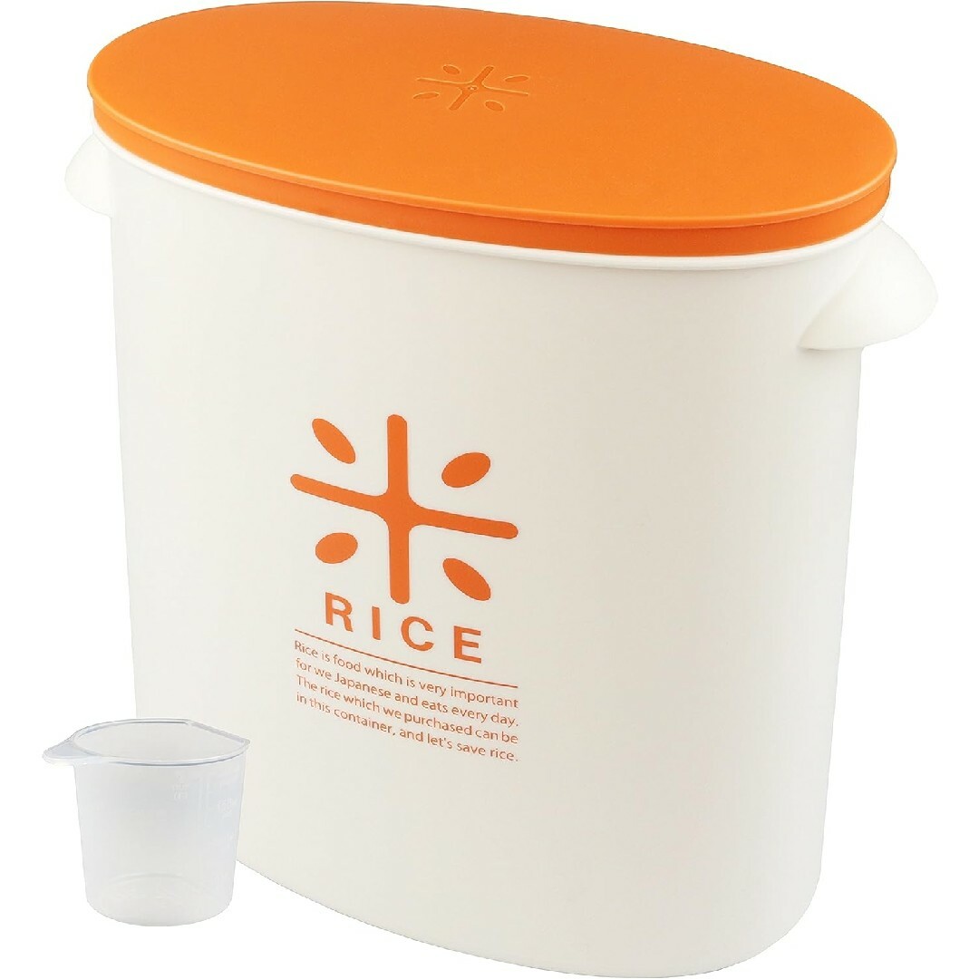 パール金属 日本製 米びつ 5kg 計量カップ付 RICE HB-3435 インテリア/住まい/日用品のキッチン/食器(容器)の商品写真