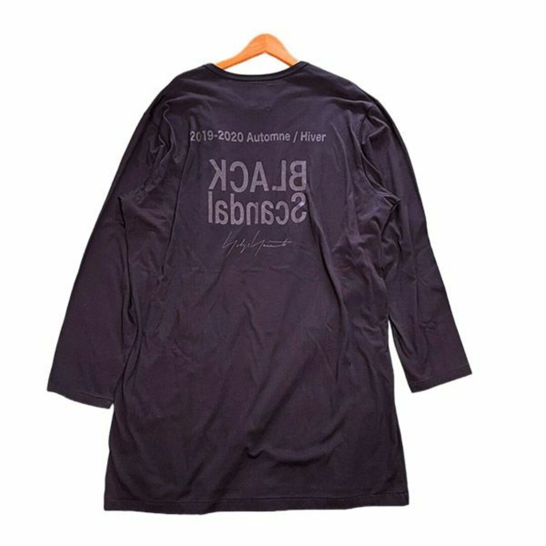 【新品】BLACK Scandal Yohji　バックロゴ　ロング　Tシャツ　3