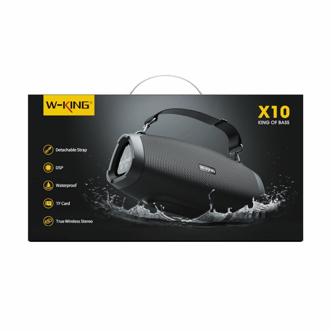 W-KING 70W Bluetoothスピーカー 重低音 IPX6防水-