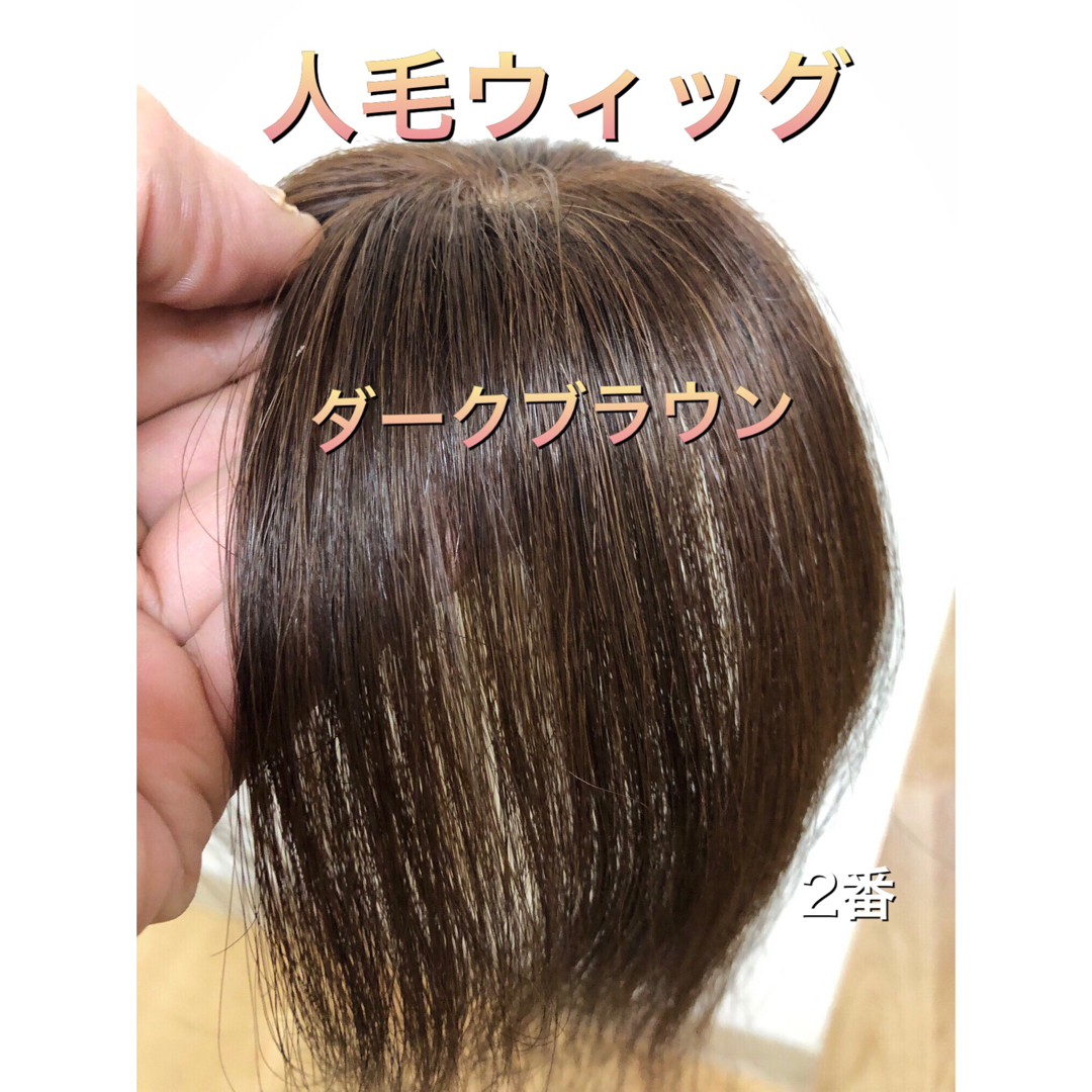 人毛ショートウィッグ 部分ウィッグ ヘアピース 白髪染め 白髪隠しの