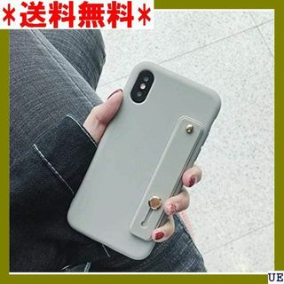 ７ iPhoneXRケース ベルト シンプルカラー シリコ XR グレー 810(モバイルケース/カバー)