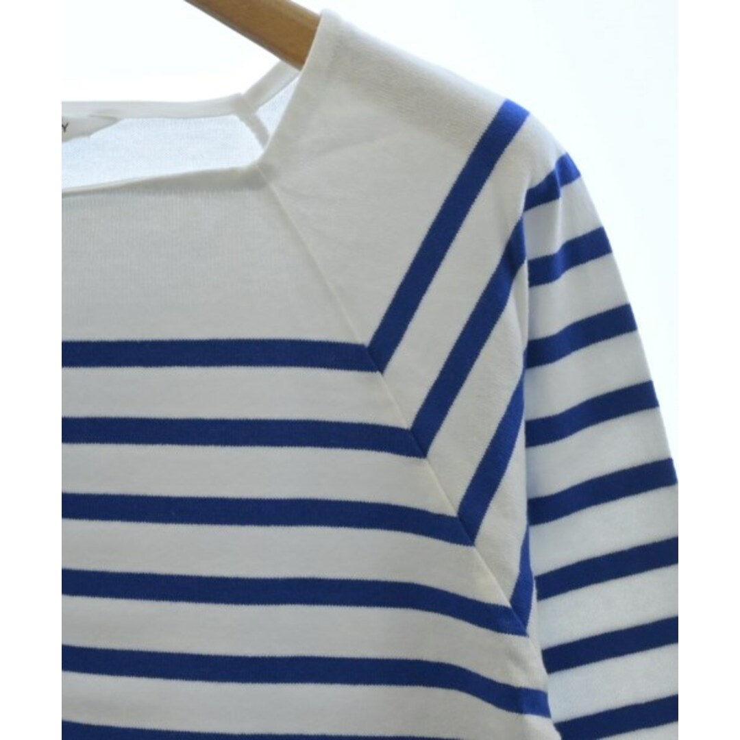 PHEENY フィーニー Tシャツ・カットソー F 白x青(ボーダー)