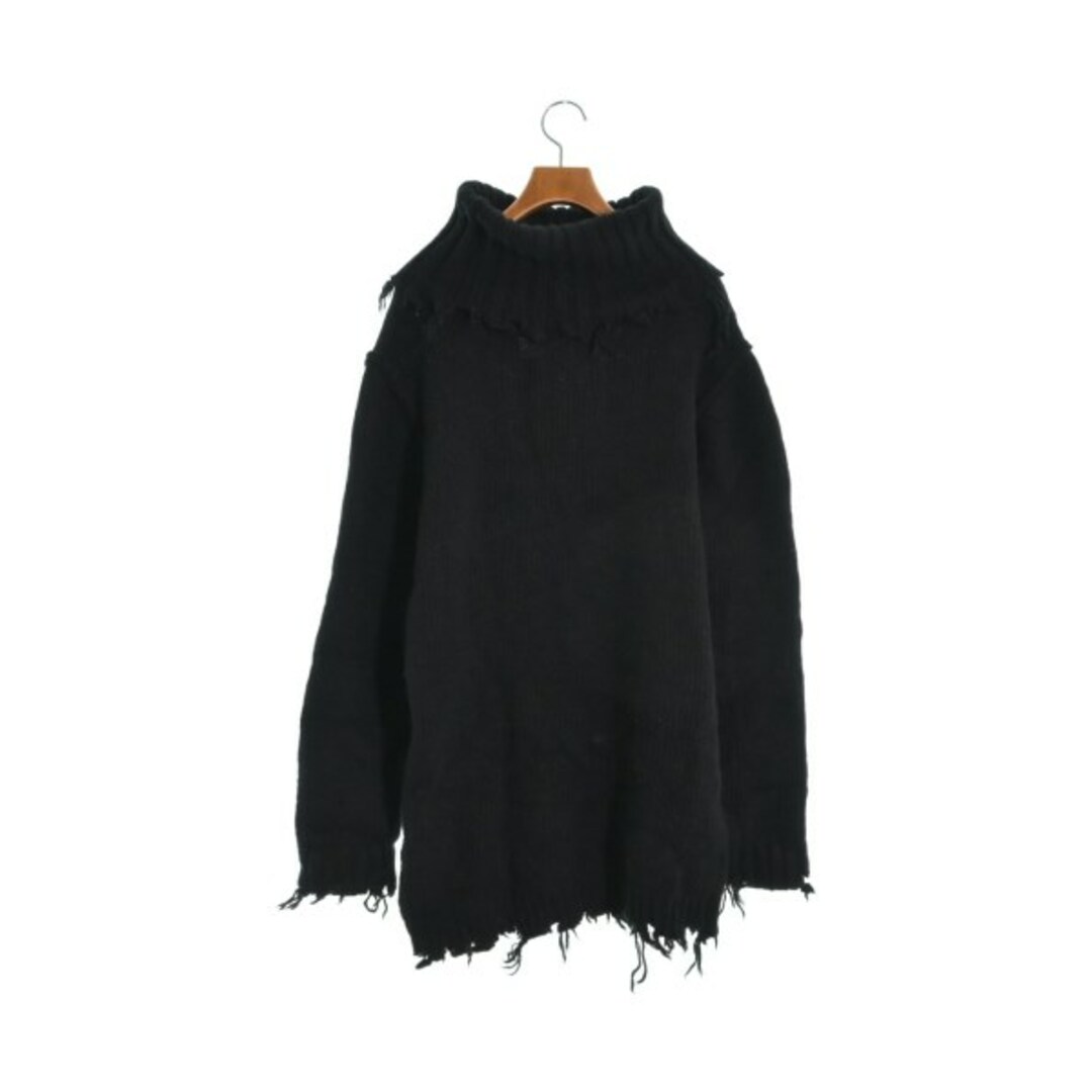 パーバーズ PERVERZE 18AW カットオフ キーネックニット ブラック
