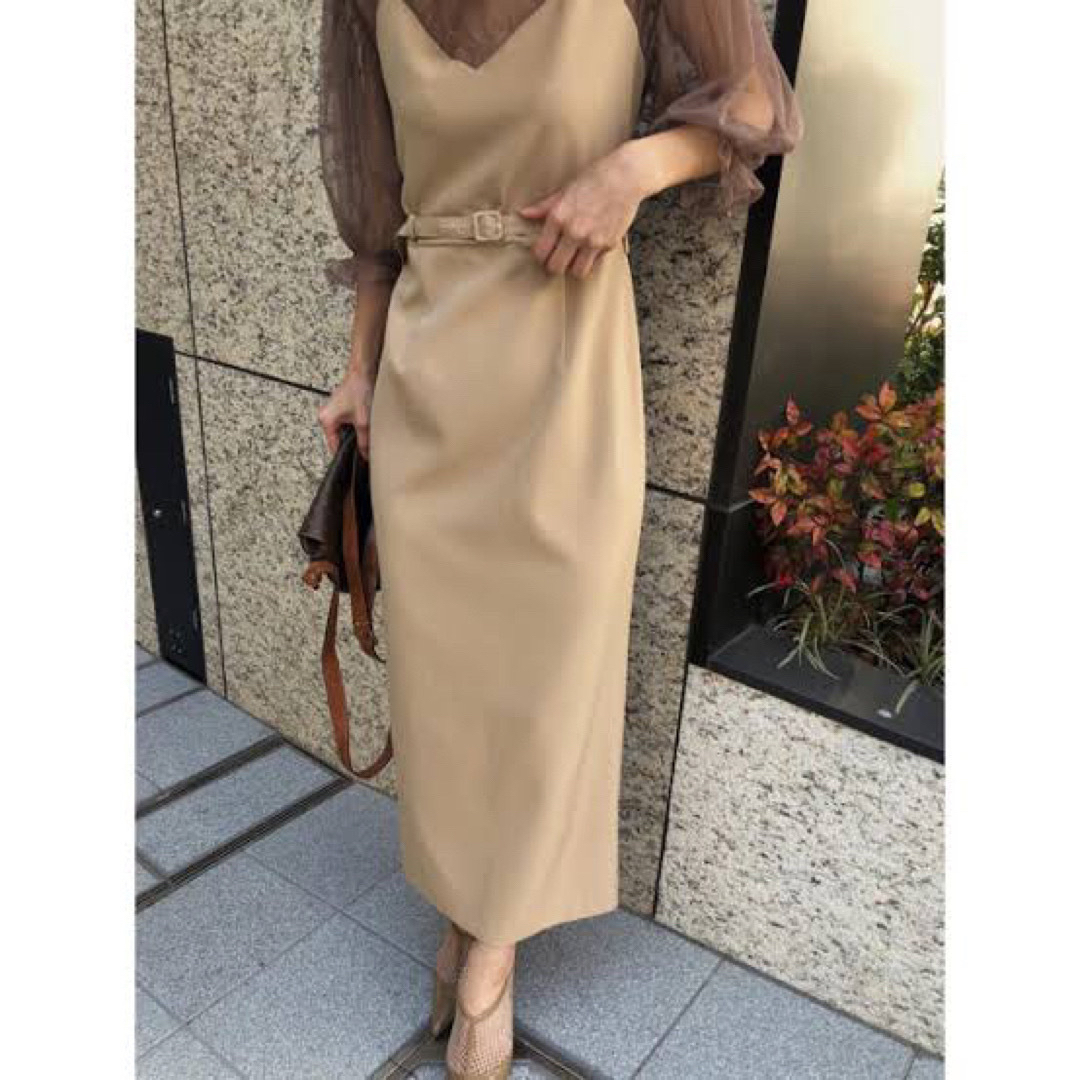 ameri vintage AIRY SLEEVE TIGHT DRESS - ロングドレス