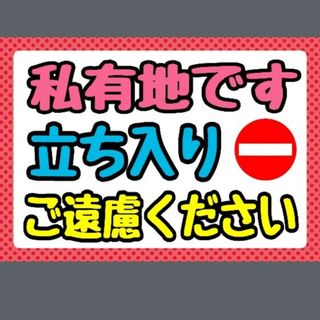 281迷惑対策プラカード『私有地です立ち入りご遠慮くださいカワイイ』(その他)