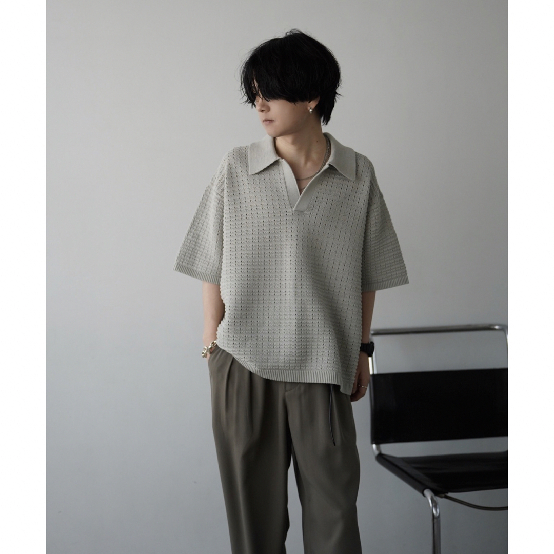 LIDNM SKIPPER KNIT POLO オリーブ　Mサイズ