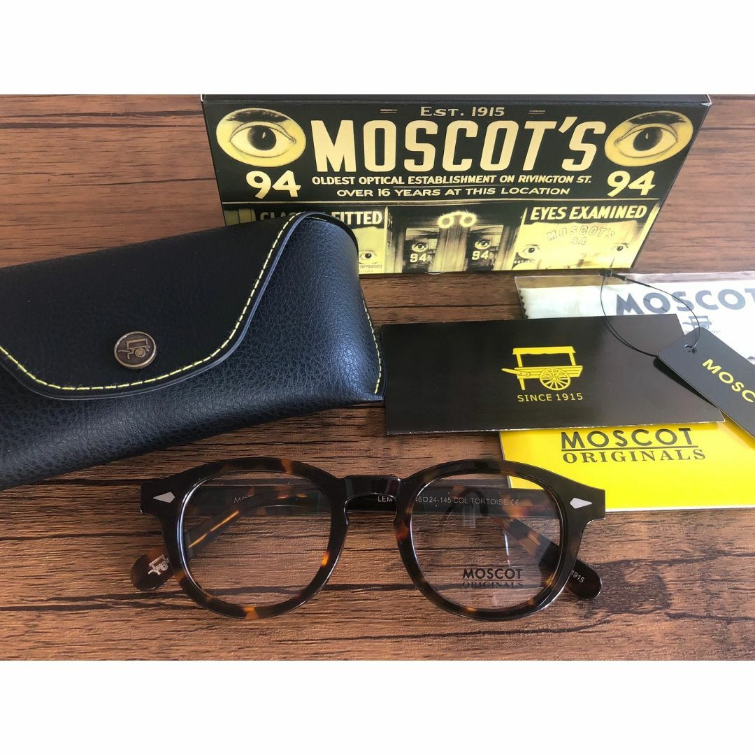 MOSCOT LEMTOSH 46 TORTOISE 度なしクリア・カラー付きの通販 by ...