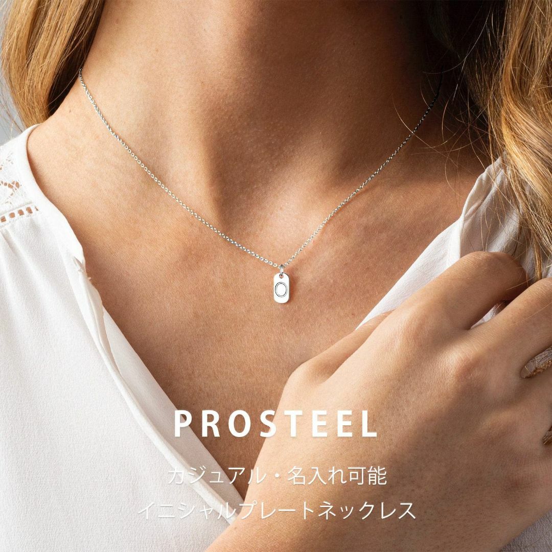 PROSTEEL 小さい タグ プレート イニシャルK ネックレス ペンダント