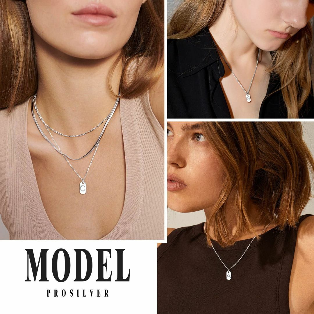 PROSTEEL 小さい タグ プレート イニシャルK ネックレス ペンダント
