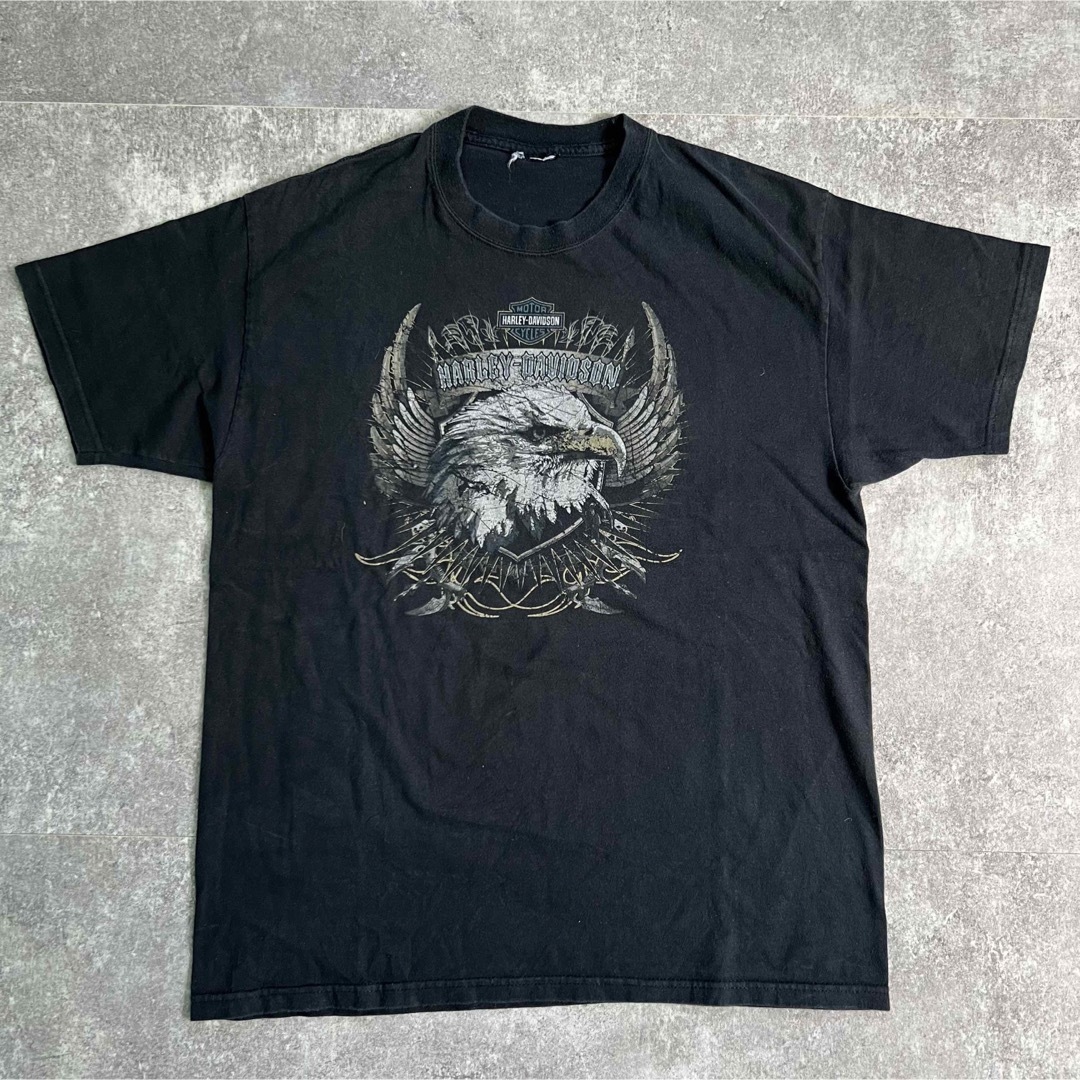 535肩幅Y2K Harley Davidson”EAGLE & LOGO” Tシャツ