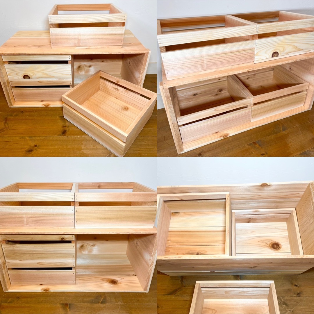 りんご箱 2箱 & 収納小箱 8箱 セット販売 / 木箱 ウッドボックス 整理 3