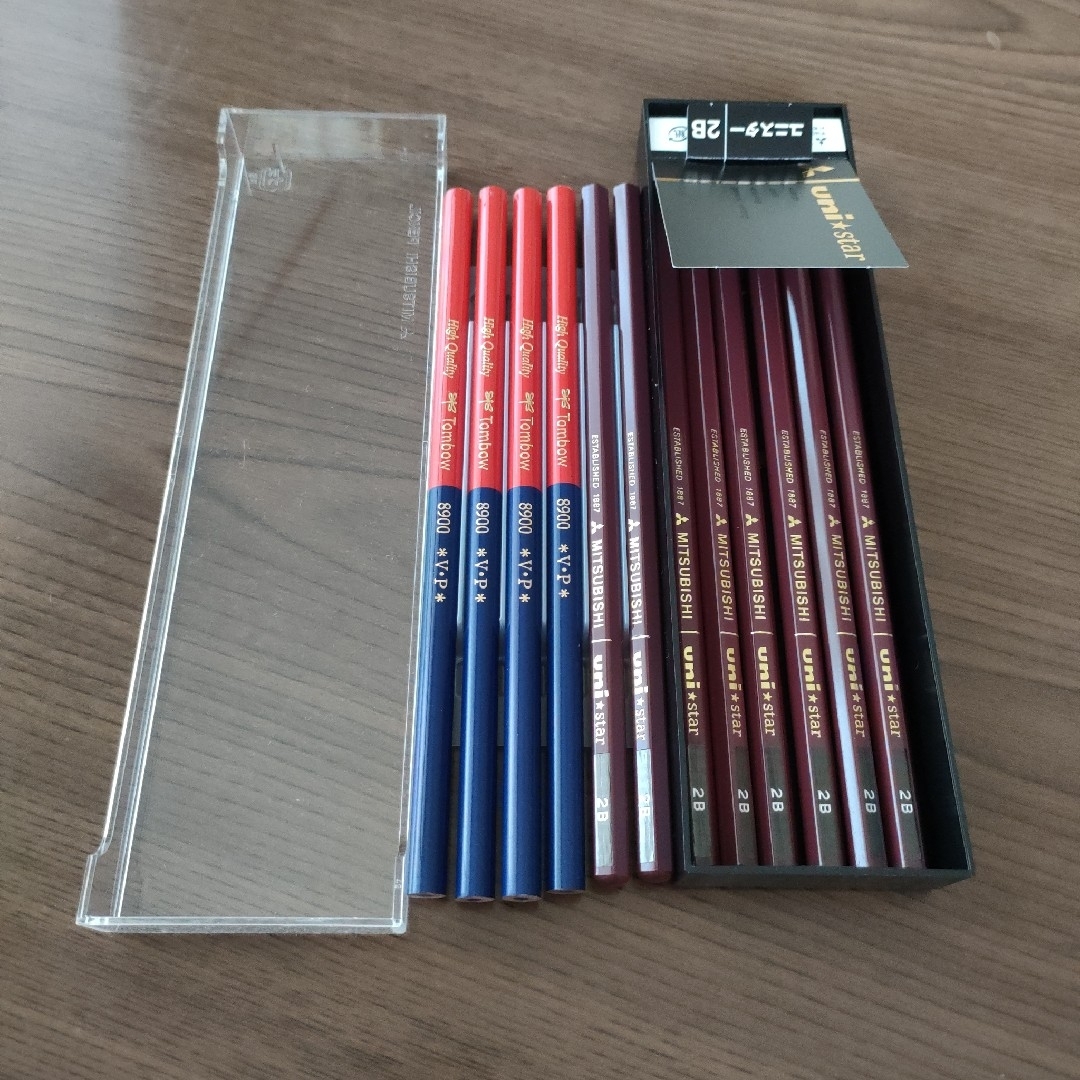 三菱鉛筆(ミツビシエンピツ)の三菱鉛筆 ユニスター 2B 8本 & トンボ 赤青鉛筆 4本 エンタメ/ホビーのアート用品(鉛筆)の商品写真