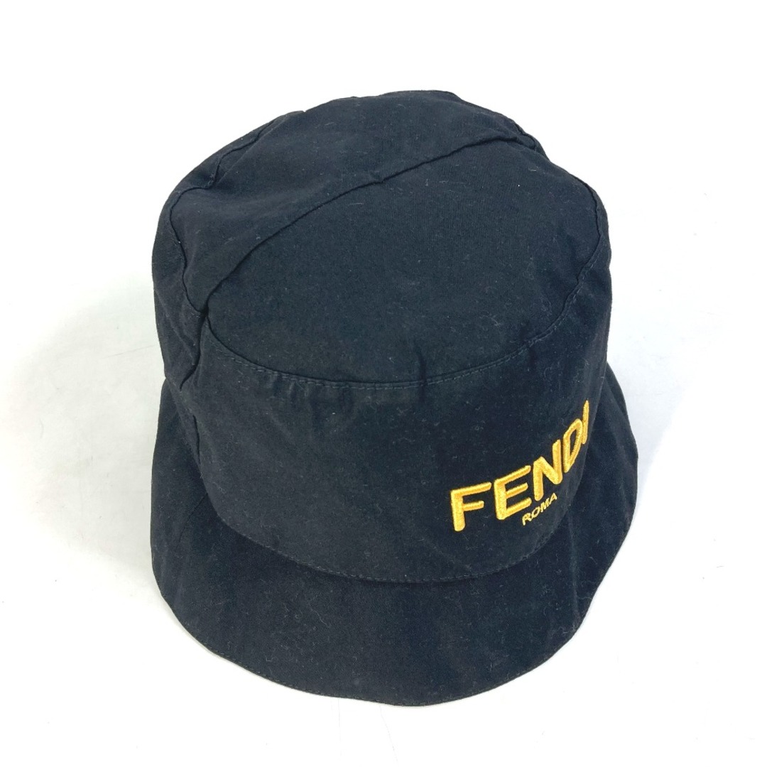 FENDI(フェンディ)のフェンディ FENDI ロゴ フィッシャーマンハット FXQ790 ハット帽 帽子 バケットハット ボブハット ハット コットン ブラック 美品 メンズの帽子(ハット)の商品写真