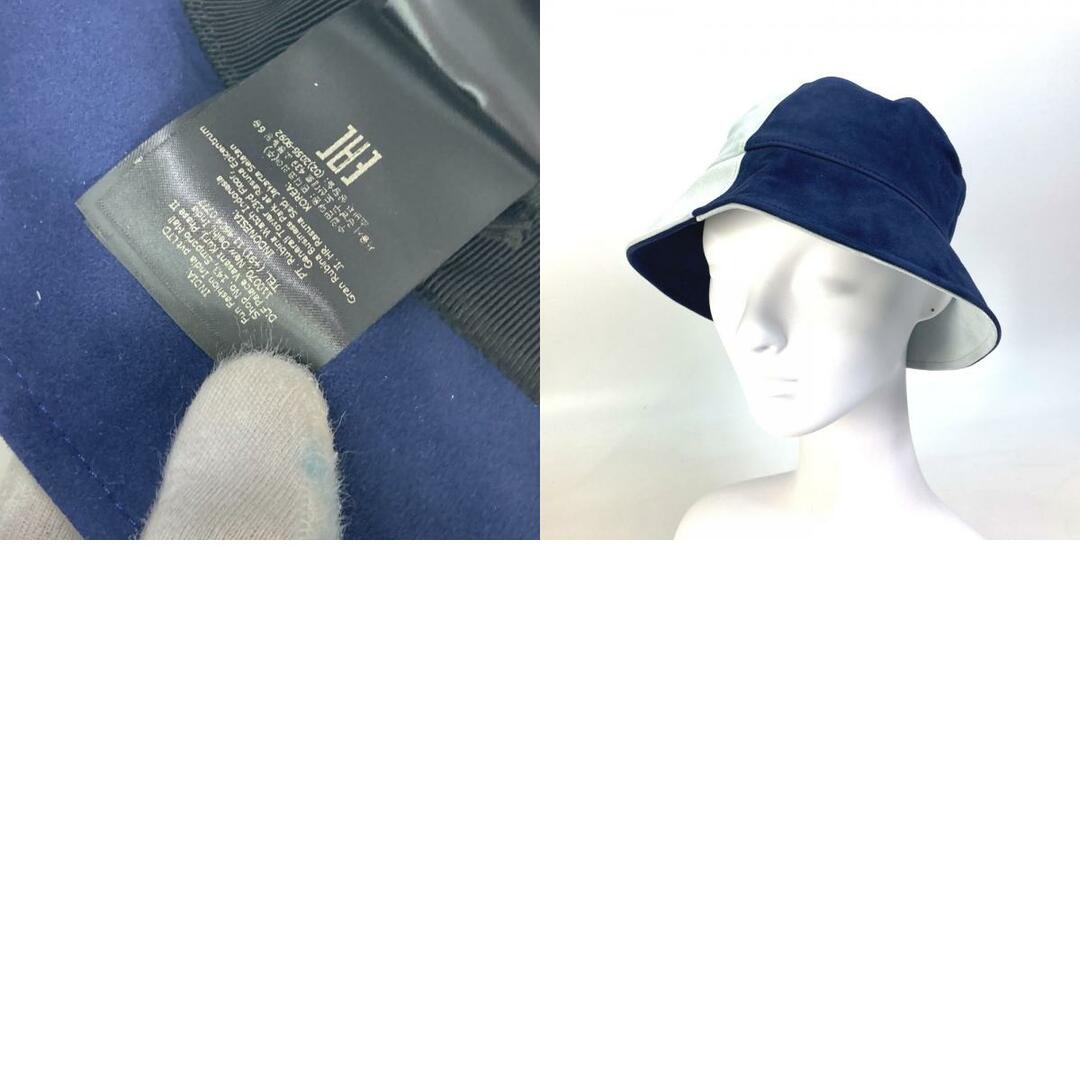 FENDI(フェンディ)のフェンディ FENDI ロゴ バイカラー FXQ801 ハット帽 帽子 バケットハット ボブハット ハット ゴートスキン ブルー 美品 メンズの帽子(ハット)の商品写真