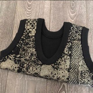 Ameri VINTAGE - ☆即納☆【AMERI】2WAY LACE PAINTING KNIT TOPの通販