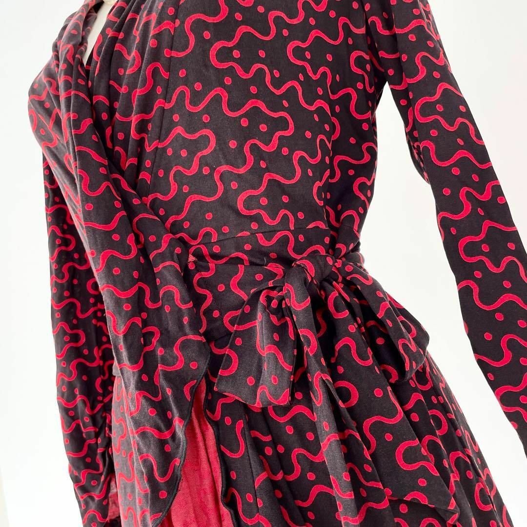 美品♡ ダイアン DVF ラップワンピース シルク 伸縮性 S - ひざ丈