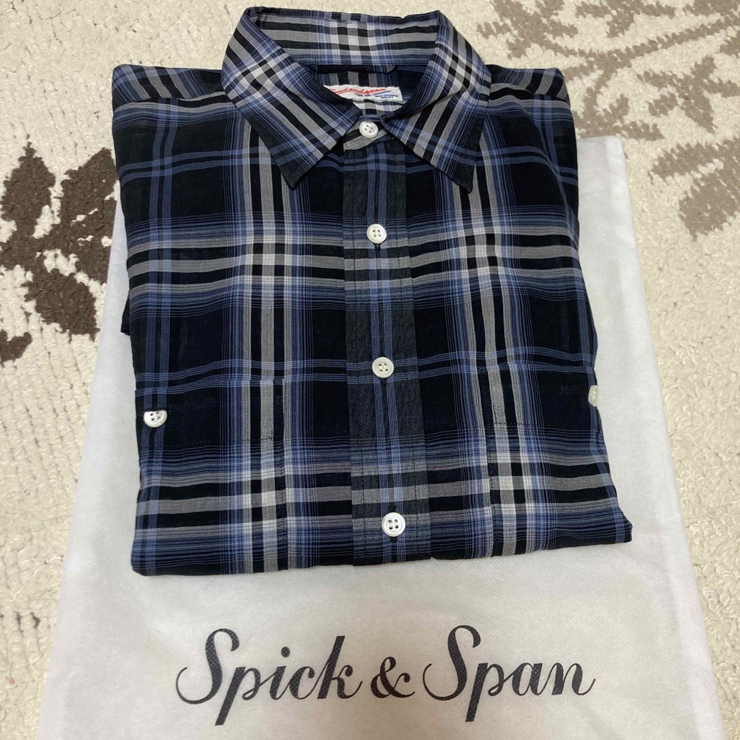 新品未使用タグ付き　Spick \u0026 Span コットンボイルチェックルーズシャツ