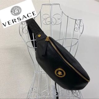 美品】VERSACE ヴェルサーチ ビッグロゴ ボディバッグ イタリア製-