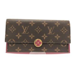 ルイヴィトン モノグラム フラワーチャーム 長財布 ピンク パープル