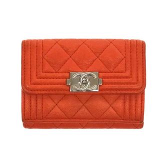 シャネル(CHANEL)のシャネル 3つ折り財布 オレンジレッド(財布)