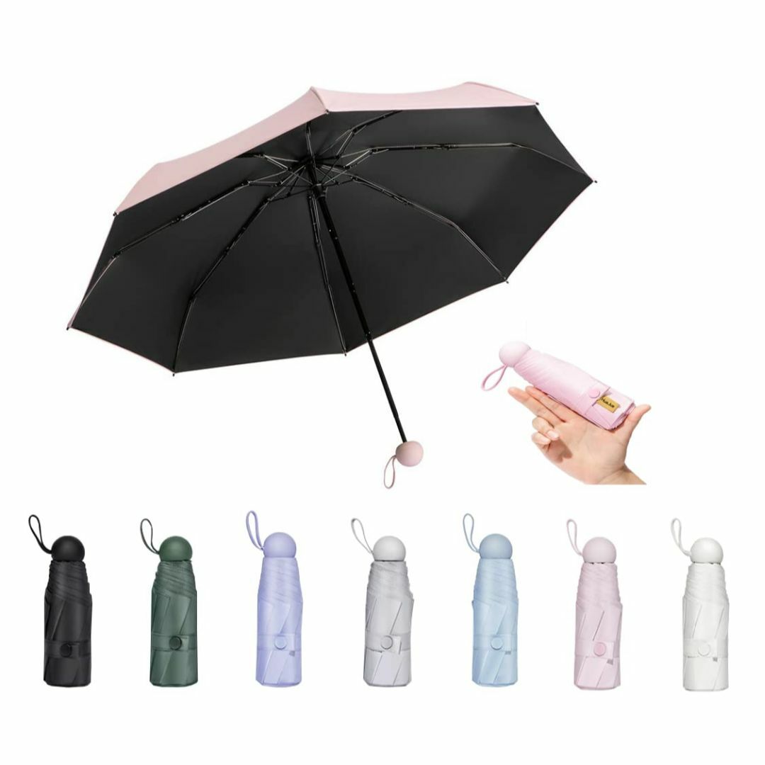 【色: ブラック】傘 ポーチ レディース 日傘 折りたたみ傘 人気 グラス 収納