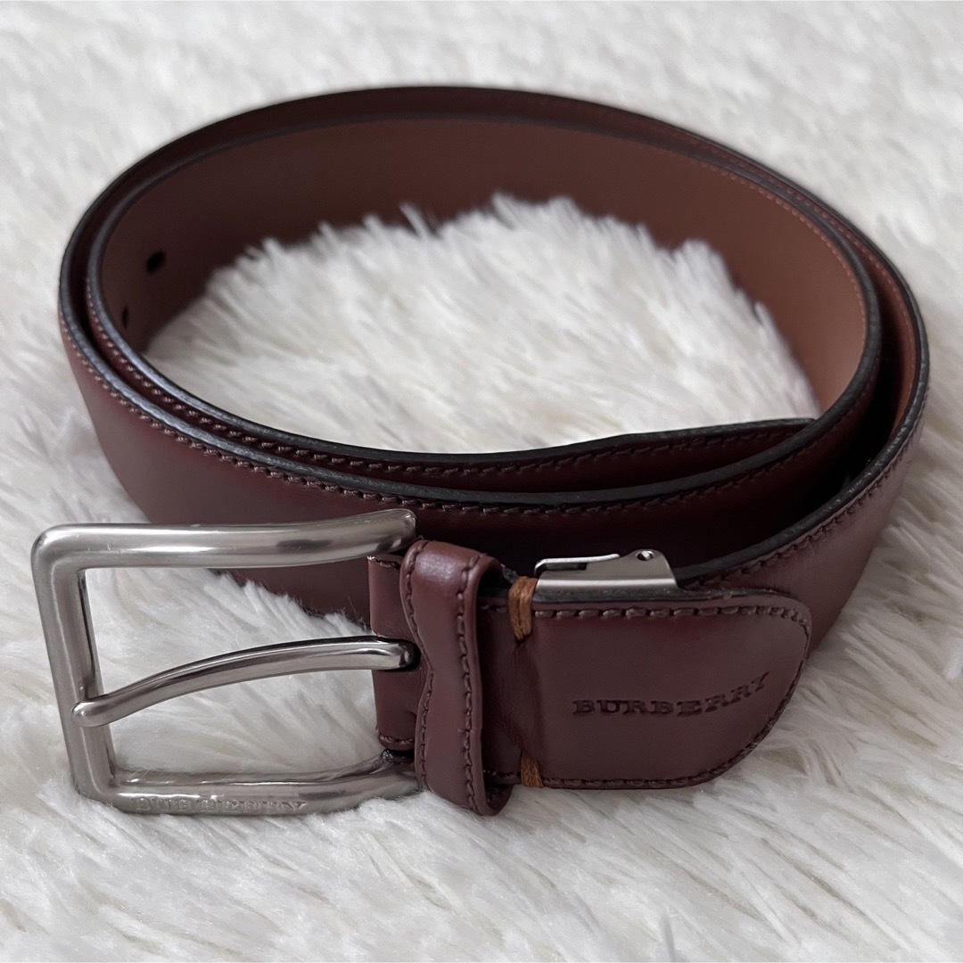 BURBERRY - 未使用級 バーバリー メンズ 本革ブラウン レザーベルト の