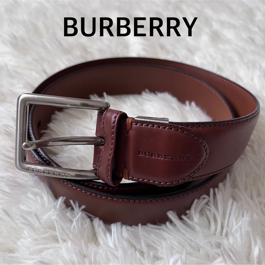 BURBERRY - 未使用級 バーバリー メンズ 本革ブラウン レザーベルト の
