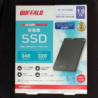 バッファロー(Buffalo)のBUFFALO 外付けSSD SSD-PG1.0U3-BC(PC周辺機器)