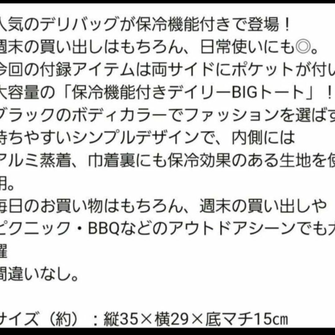 DEAN & DELUCA(ディーンアンドデルーカ)の新品未開封★GLOW 8月号 DEAN ＆ DELUCA 保冷　BIGトート レディースのバッグ(トートバッグ)の商品写真