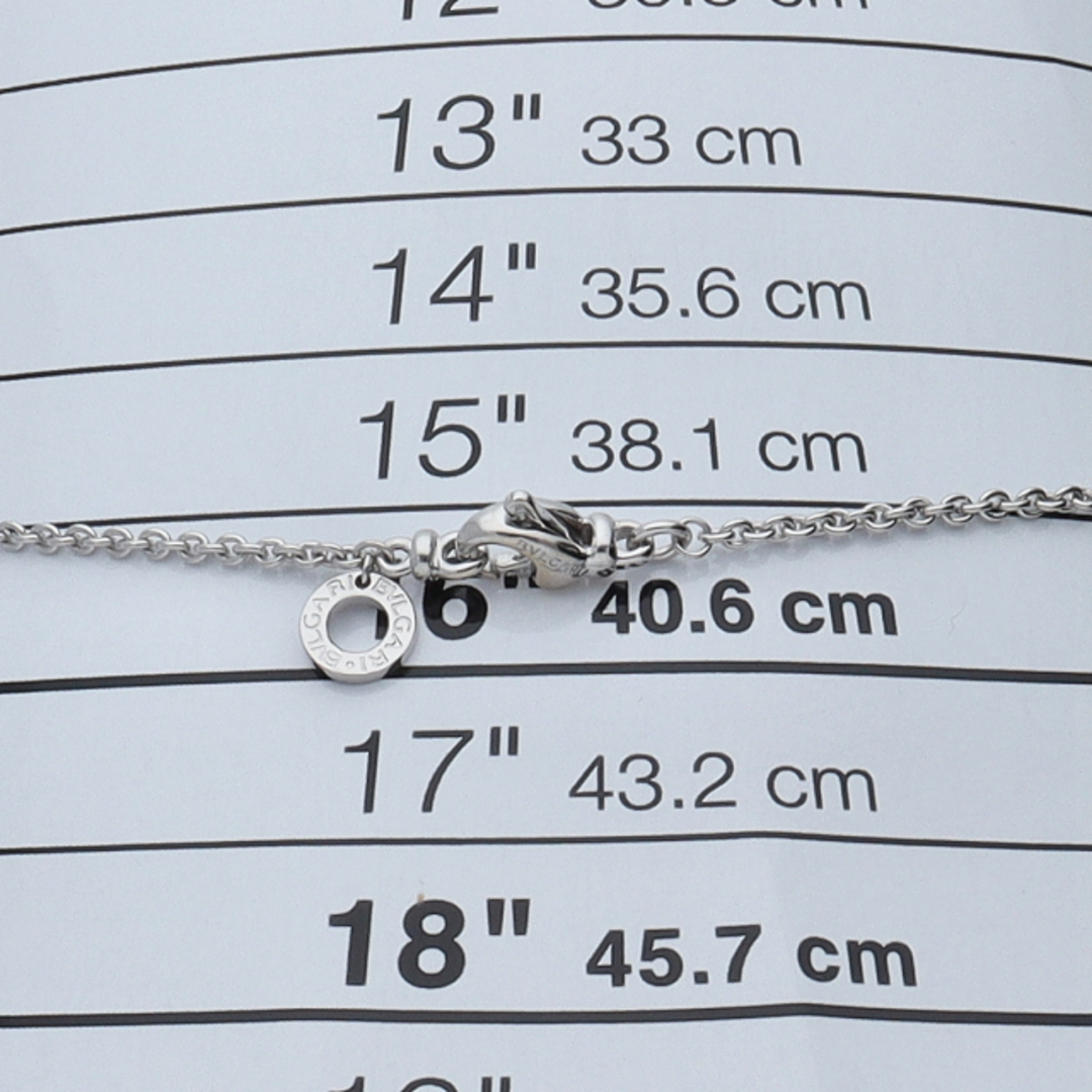 ブルガリ ラテンクロスダイヤネックレス (ヘッド(約cm):縦2.8×横1.5×奥行0.5 チェーン:約39.5cm) K18WG 仕上げ済 美品