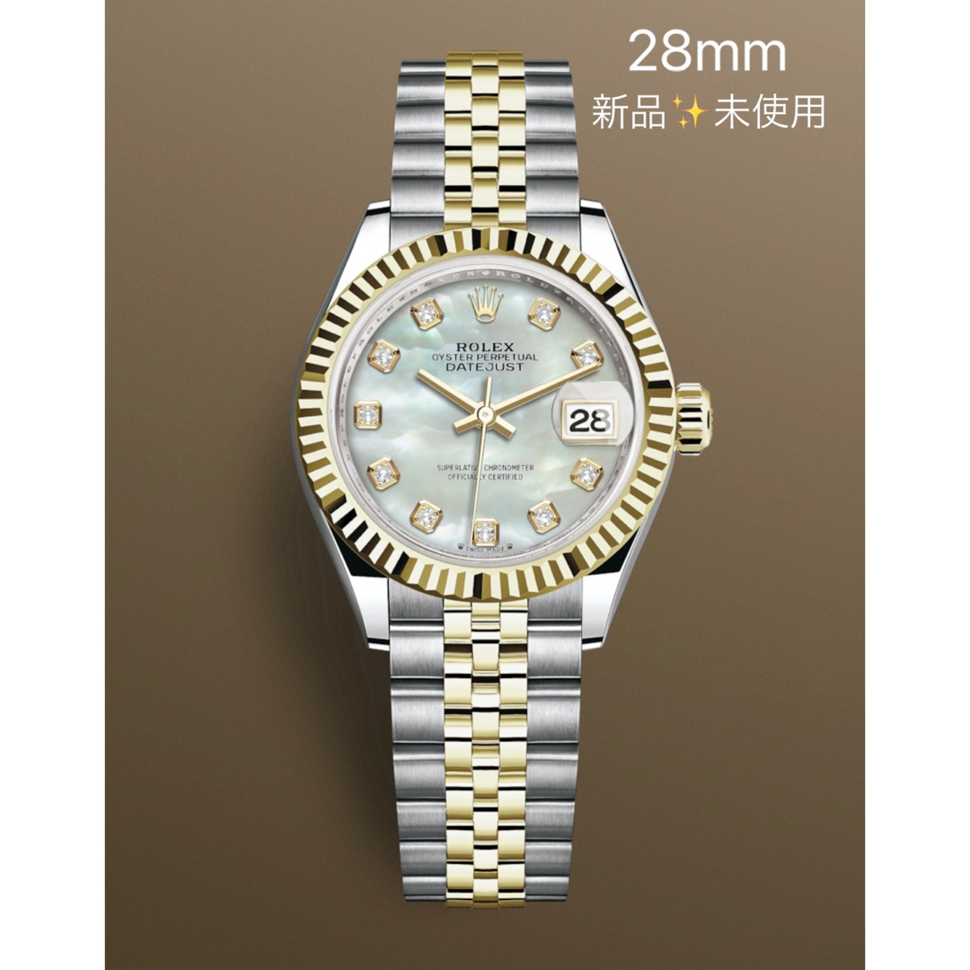 ROLEX(ロレックス)の①【新品】Rolex✨ロレックス デイトジャスト レディース 28 ダイヤ レディースのファッション小物(腕時計)の商品写真