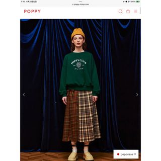 チェックプリーツラップスカート　S  あさぎーにょ　POPPY(ロングスカート)