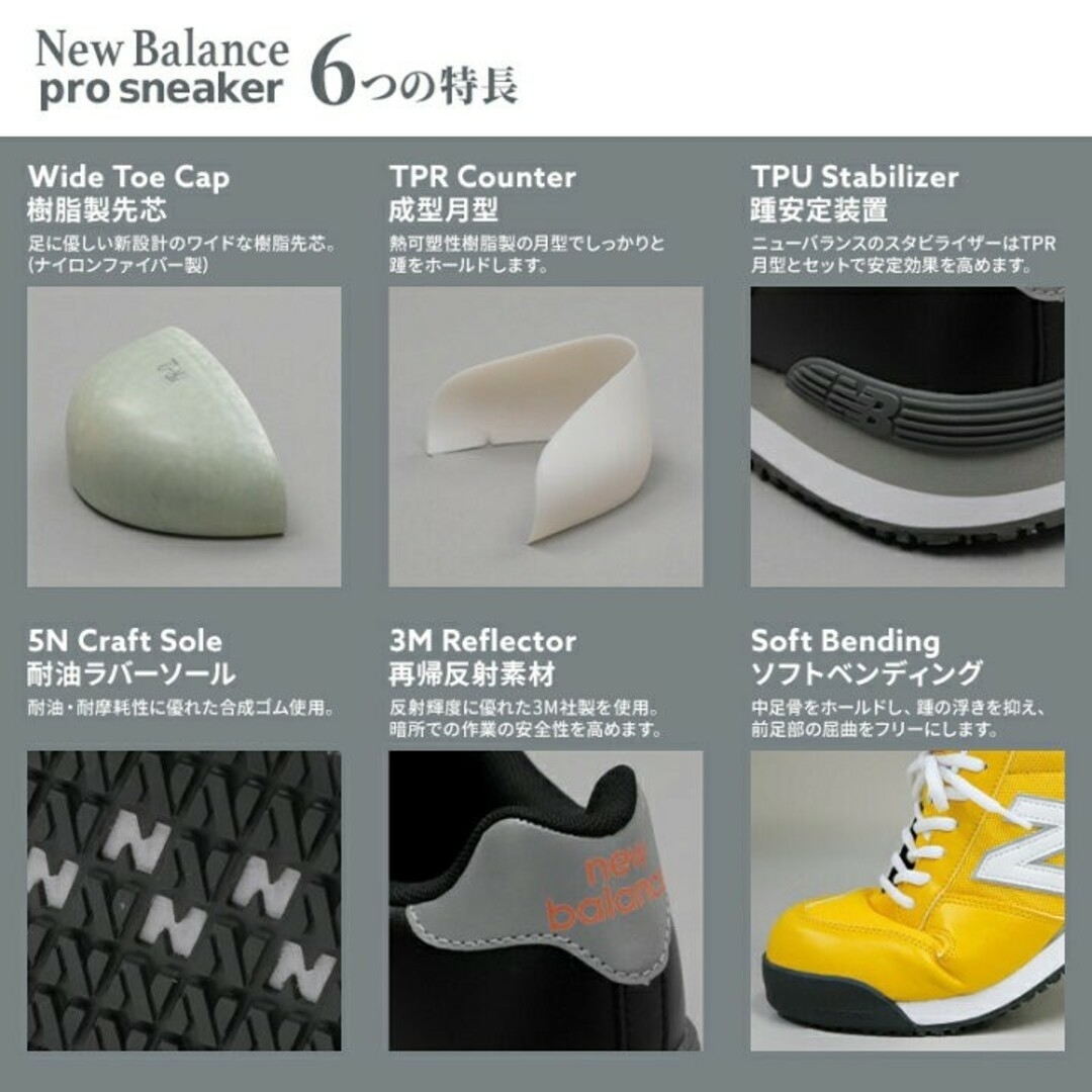 New Balance 【24.5or30cm】ニューバランス 安全靴PORTLAND ポートランド レの通販 by  work_clothes_ehime｜ニューバランスならラクマ