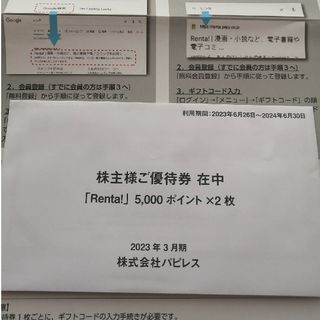 パピレス「Renta！」5000ポイント2枚(ショッピング)