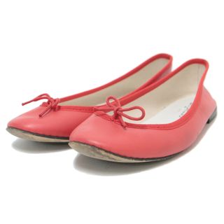 レペット(repetto)のRepetto レペット シューズ 靴 パンプス フラット レッド 赤 38 24.0cm バレエシューズ ぺたんこ ラウンドトゥ リボン Cendrillon サンドリオン レザー ベーシック 無地 大人 きれいめ 通勤 普段使い ブランド シンプル フランス製【レディース】【中古】(バレエシューズ)