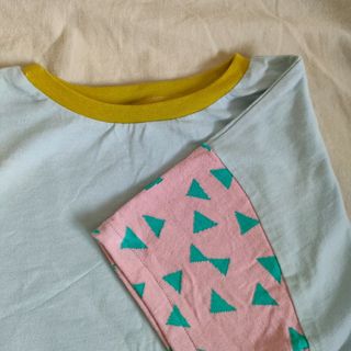 ゆめかわいいパステルブルーのハンドメイドTシャツ❅✣マフォン生地使用◎(Tシャツ/カットソー)